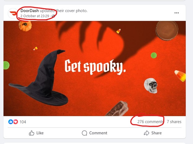 doordash facebook page post