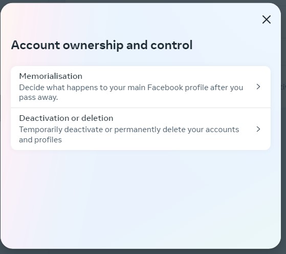facebook account center account ownershio and control facebook account center account ownershio and control