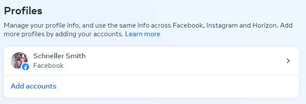 facebook account center profile facebook account center profile